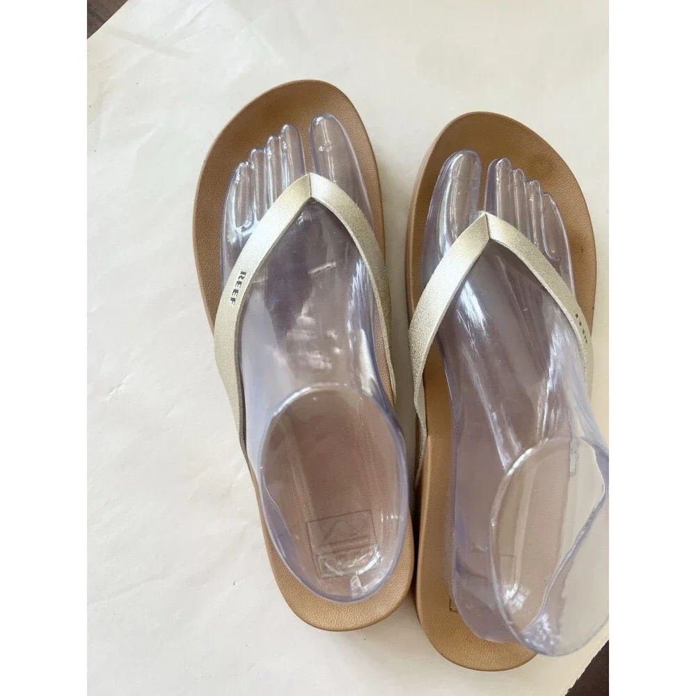 Reef Cushion Bounce Court Copper Women's Flip Flop Sandals Size 9 Comfort